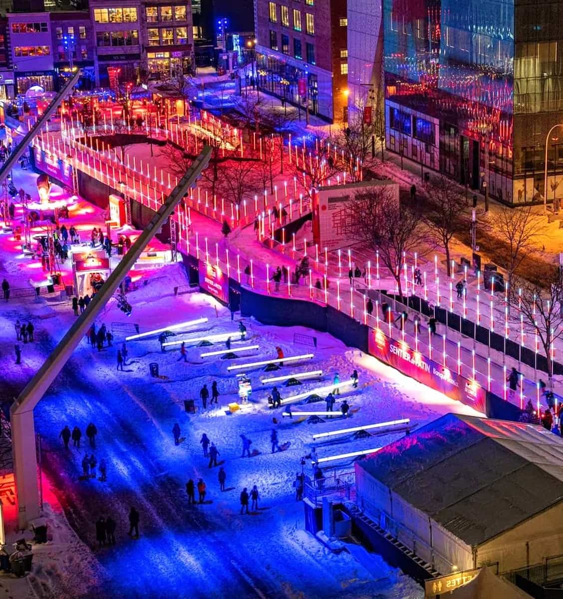 Ice Skating at Quartier des Spectacles Montreal