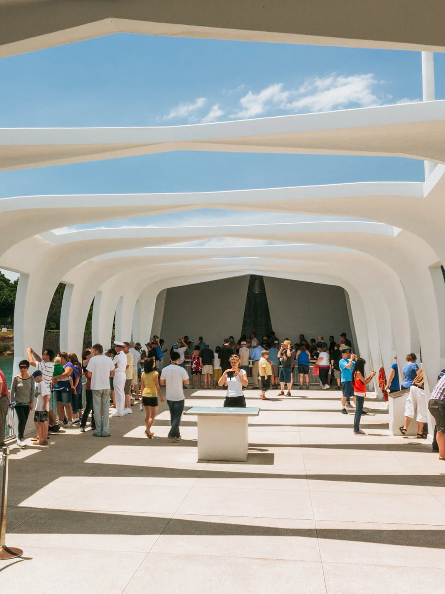 Inside of Pearl Harbor and USS Arizona Memorial, Oahu, Hawaii