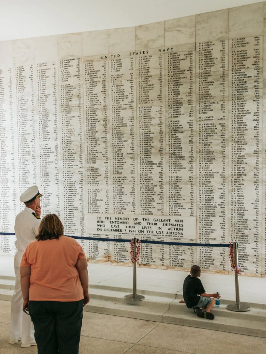 Inside of Pearl Harbor and USS Arizona Memorial, Oahu, Hawaii