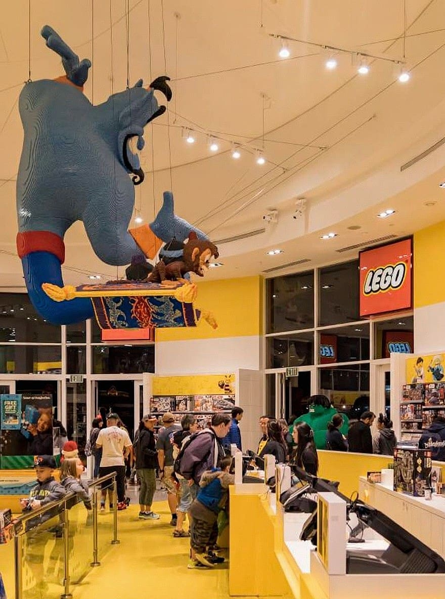Inside of The LEGO Store, Orange County, California
